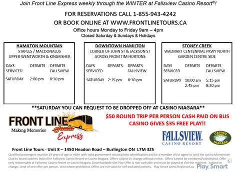 fallsview casino bus schedule.